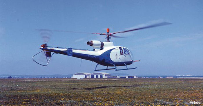 Helicopter Aerospatiale Gazelle Serial 001 Register F-ZWRF F-BOFH F-WOFH. Built 1967. Aircraft history and location