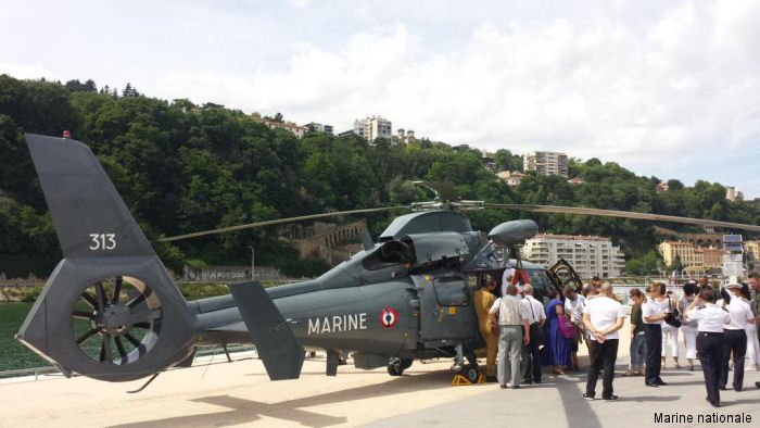 Detailed history and photos of helicopter Aerospatiale SA365F1 Dauphin 2 Serial 6313 Register 313 used by Aéronautique Navale (French Navy) Track service timeline and current status.