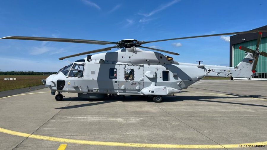 Helicopter NH Industries NH90 NTH Sea Lion Serial 1475 Register 79+64 used by Marineflieger (German Navy ). Built 2022. Aircraft history and location