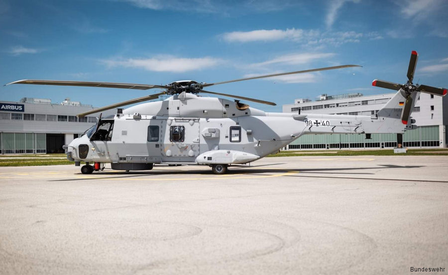 Helicopter NH Industries NH90 NTH Sea Lion Serial 1436 Register 79+53 98+40 used by Marineflieger (German Navy ) ,Airbus Helicopters Deutschland GmbH (Airbus Helicopters Germany). Built 2019. Aircraft history and location