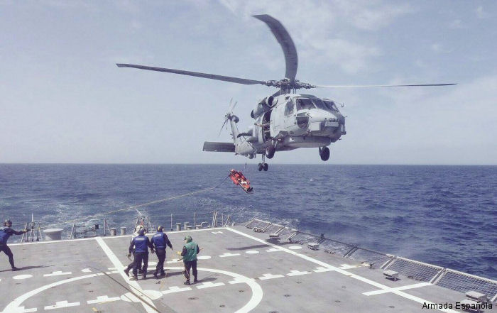 Helicopter Sikorsky S-70B-1 Seahawk Serial 70-483 Register HS.23-03 used by Arma Aerea de la Armada Española Marina (Spanish Navy). Aircraft history and location