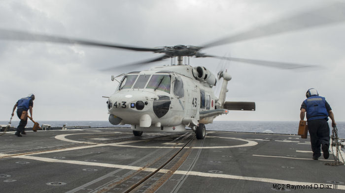 Helicopter Mitsubishi SH-60K Seahawk Serial 5043 Register 8443 used by Japan Maritime Self-Defense Force JMSDF (Japanese Navy). Aircraft history and location