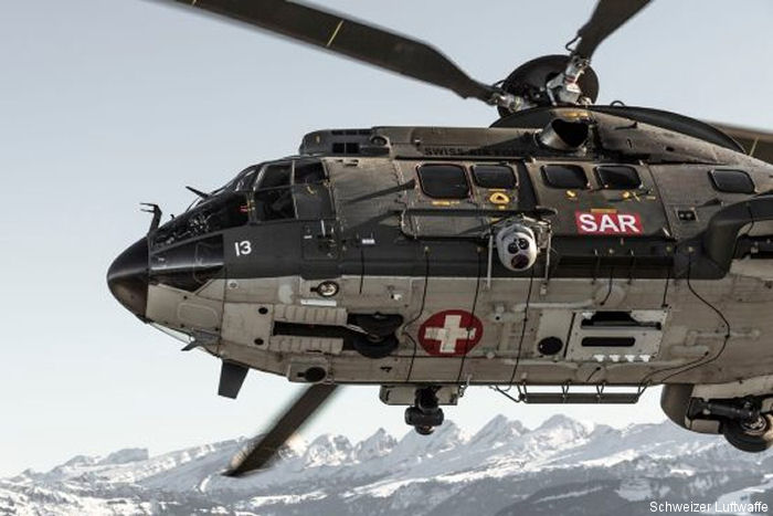 Photos of AS332 Super Puma in Swiss Air Force helicopter service.