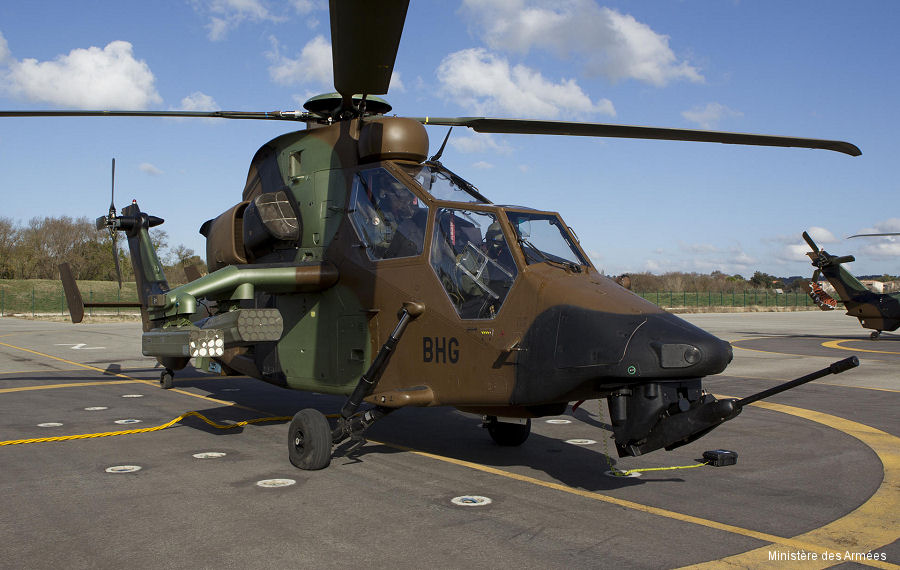 Helicopter Eurocopter Tigre HAP Serial 2022 Register 2022 used by Aviation Légère de l'Armée de Terre ALAT (French Army Light Aviation). Aircraft history and location