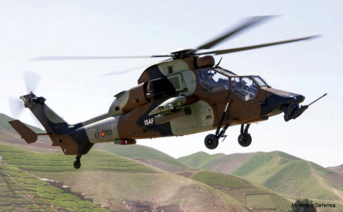 Detailed history and photos of helicopter Eurocopter Tigre HAP Serial 2005 Register HA.28-01 used by Fuerzas Aeromóviles del Ejército de Tierra FAMET (Spanish Army Aviation) Track service timeline and current status.