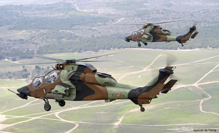 Detailed history and photos of helicopter Eurocopter Tigre HAP Serial 2020 Register HA.28-06 used by Fuerzas Aeromóviles del Ejército de Tierra FAMET (Spanish Army Aviation) Track service timeline and current status.