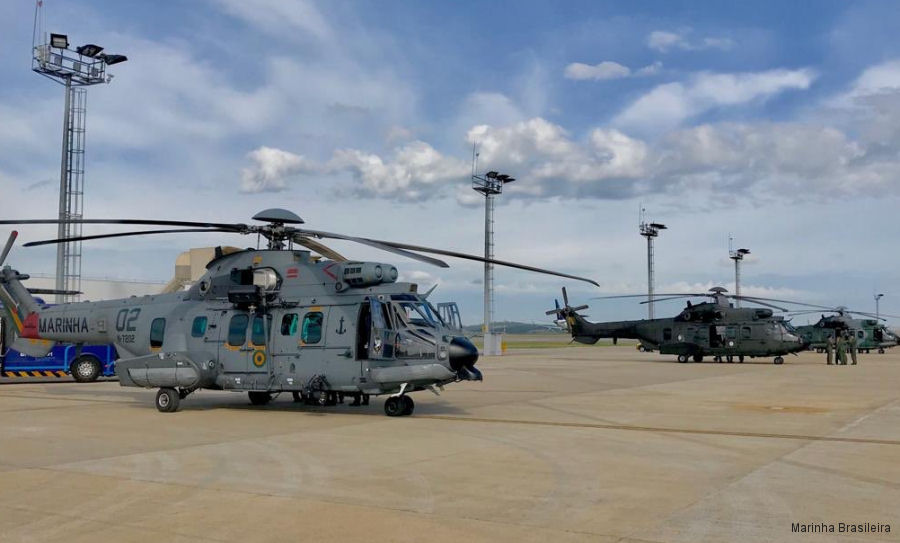 Helicopter Eurocopter EC725 Caracal Serial  Register N-7202 used by Força Aeronaval da Marinha do Brasil (Brazilian Navy). Aircraft history and location