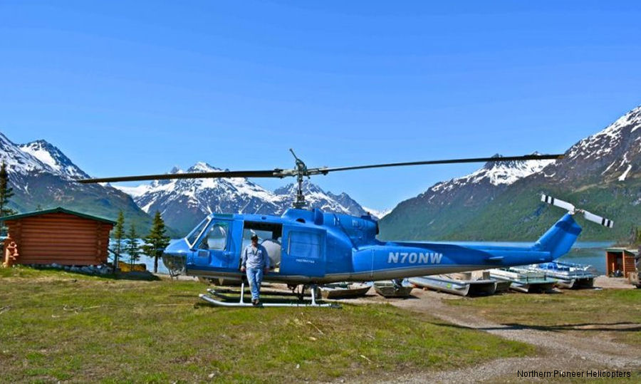 Helicopter Bell UH-1B Iroquois Serial 214 Register N70NW N77NW N9970F 60-03568 used by NPH (Northern Pioneer Helicopters) ,US Army Aviation Army. Aircraft history and location