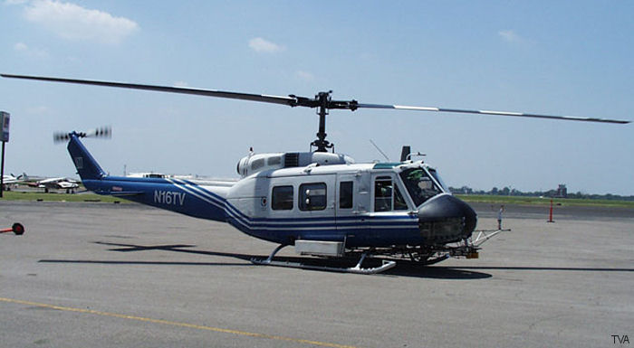 Helicopter Bell UH-1H Iroquois Serial 11743 Register N16TV 69-15455 used by TVA (Tennessee Valley Authority) ,US Army Aviation Army. Built 1969. Aircraft history and location