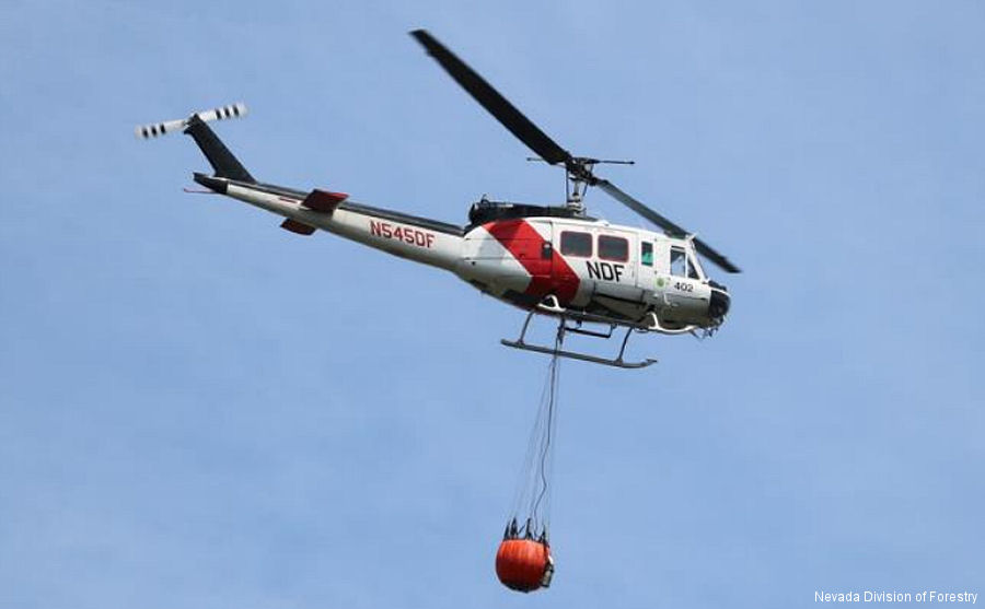 Detailed history and photos of helicopter Bell UH-1H Iroquois Serial 12706 Register N545DF 70-16401 used by NDF (Nevada Division of Forestry) ,US Army Aviation Army Track service timeline and current status.