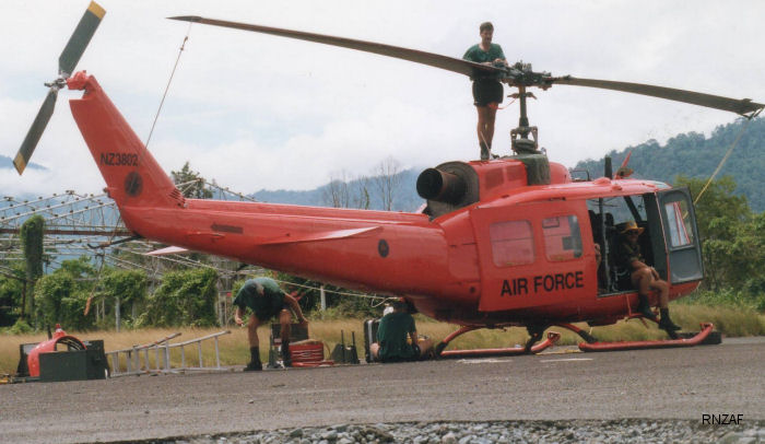 Helicopter Bell UH-1D Iroquois Serial 4813 Register NZ3802 used by Royal New Zealand Air Force RNZAF. Aircraft history and location