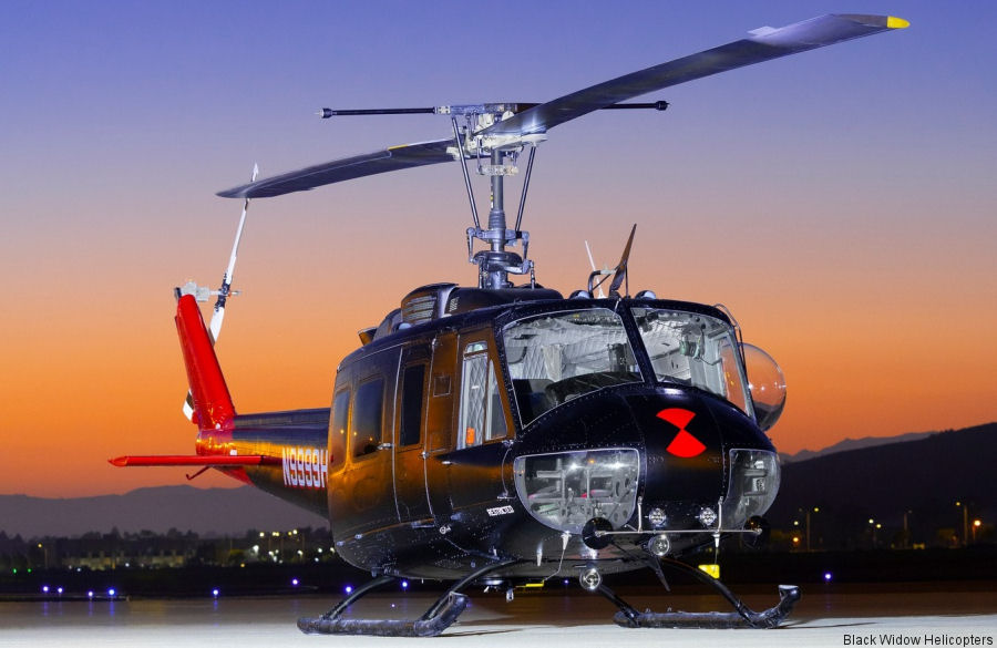 Detailed history and photos of helicopter Bell UH-1H Iroquois Serial 10140 Register N9999H N6260M 67-19534 used by Black Widow Helicopters ,DEEMI (Down East Emergency Medicine Institute) ,US Army Aviation Army Track service timeline and current status.
