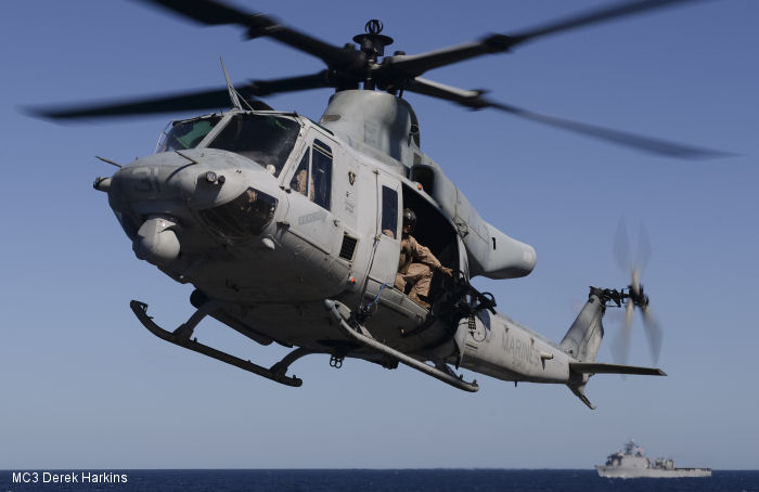 Detailed history and photos of helicopter Bell UH-1Y Venom Serial 55145 Register 168408 used by US Marine Corps USMC Track service timeline and current status.