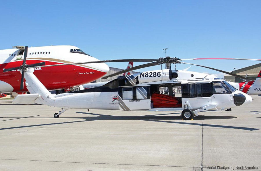 Helicopter Sikorsky UH-60A Black Hawk Serial 70-103 Register N8286 N286TH 79-23286 used by HP Helicopters ,THI (Timberline Helicopters) ,US Army Aviation Army. Built 1979. Aircraft history and location