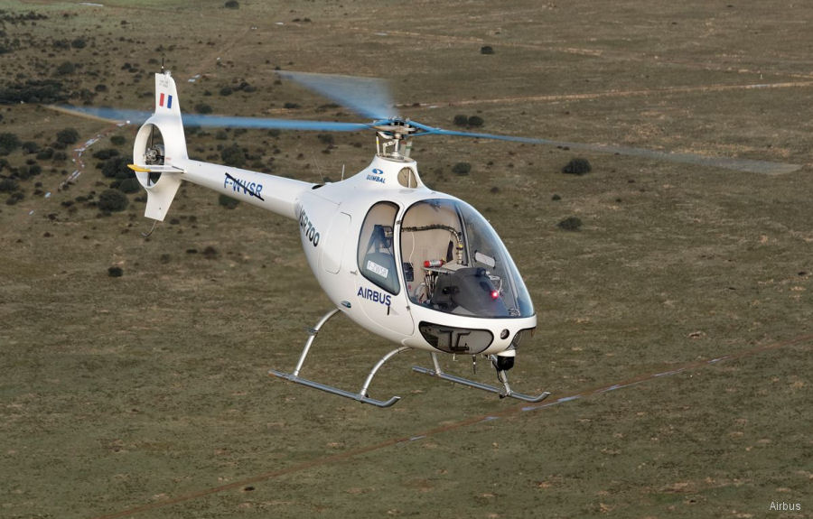 Helicopter Guimbal Cabri G2 Serial 2002 Register F-ZWSR F-WVSR used by Airbus Helicopters France. Built 2017 Converted to VSR700. Aircraft history and location