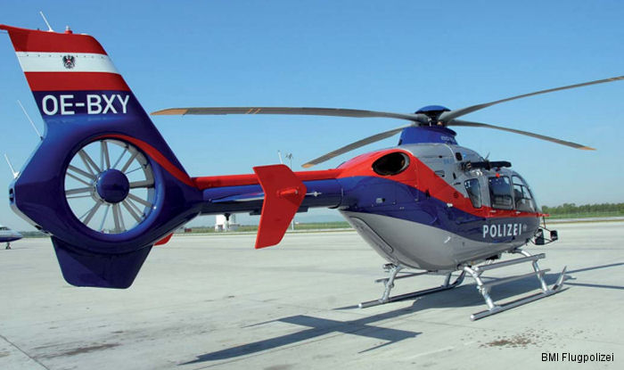 Detailed history and photos of helicopter Eurocopter EC135P2+ Serial 0677 Register OE-BXY D-HTSL used by Polizei (Austrian Police) ,Eurocopter Deutschland GmbH (Eurocopter Germany) Track service timeline and current status.