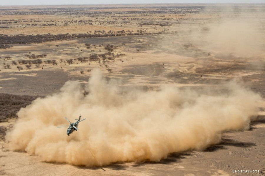 Mali desert sand storm form by helicopter