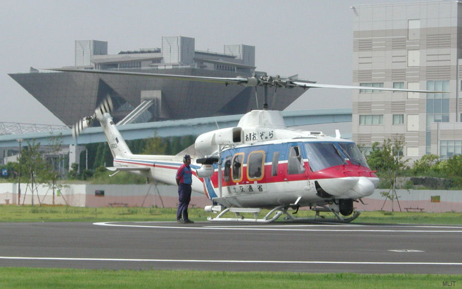 Detailed history and photos of helicopter Bell 214ST Serial 28175 Register N724HT C-FHTS JA9683 used by McDermott Aviation ,Helicopter Transport Services Canada HTSC ,MLIT Track service timeline and current status.