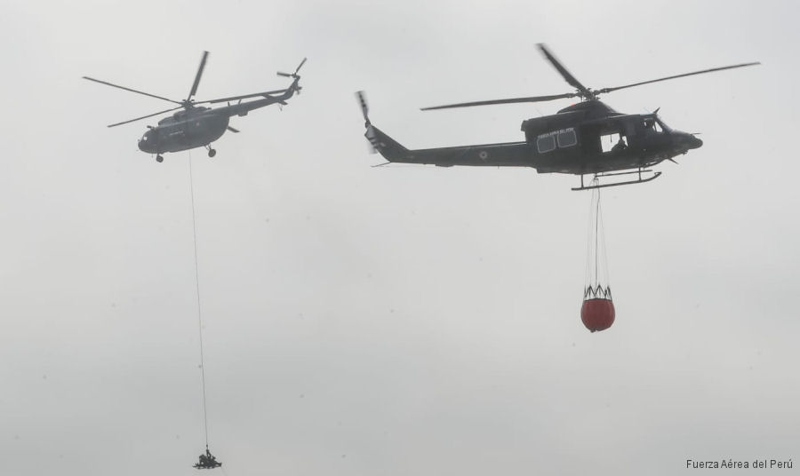 Detailed history and photos of helicopter Bell 412HP Serial 36020 Register FAP-629 EP-301 N65363 used by Fuerza Aerea del Peru FAP (Peruvian Air Force) ,Ejercito del Peru (Peruvian Army) ,Bell Helicopter Track service timeline and current status.