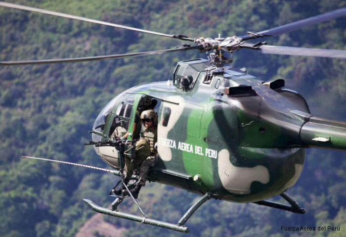 Photos of Bo105 in Peruvian Air Force helicopter service.
