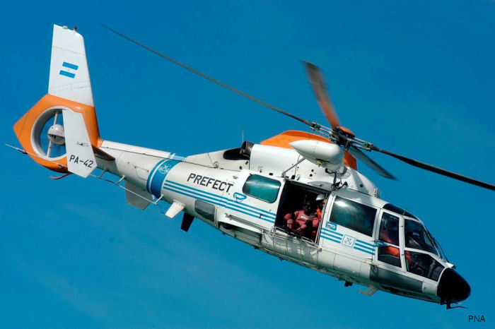 Photos of AS365 Dauphin 2 in Argentine Coast Guard helicopter service.