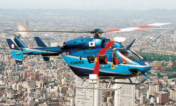 Helicopter Kawasaki BK117C-1 Serial 1131 Register JA6816 used by Keisatsu-chō JNPA (National Police Agency). Aircraft history and location
