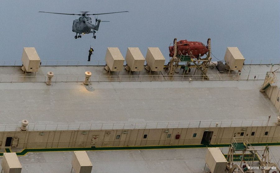 Modern Express Ship rescue by Lynx helicopter