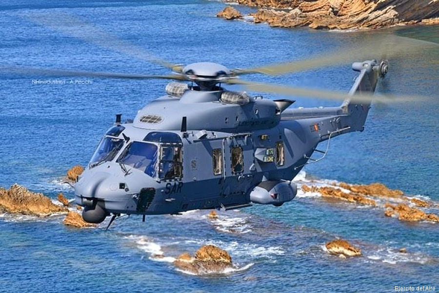 Helicopter NH Industries NH90 TTH Serial 1425 Register HD.29-16 F-ZWCK used by Ejercito del Aire EdA (Spanish Air Force) ,Airbus Helicopters France. Aircraft history and location