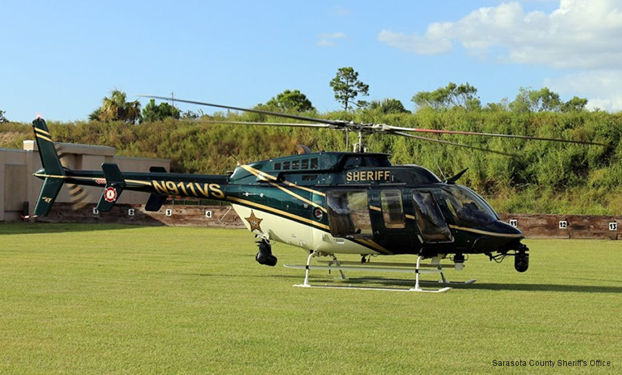 Helicopter Bell 407 Serial 53650 Register N911VS N41GR used by Sarasota County Sheriffs Office ,Bell Helicopter. Built 2005. Aircraft history and location