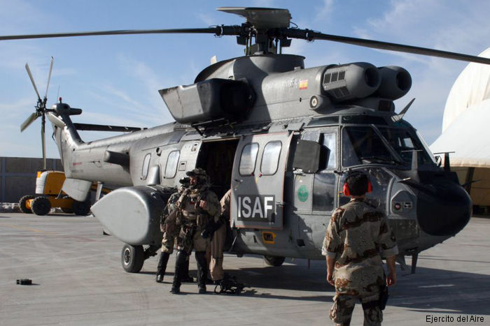 Photos of AS332 Super Puma in Spanish Air Force helicopter service.