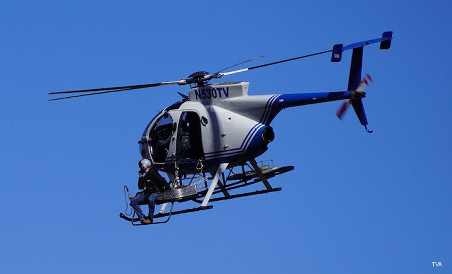 Photos of MD530F in Tennessee Valley Authority helicopter service.