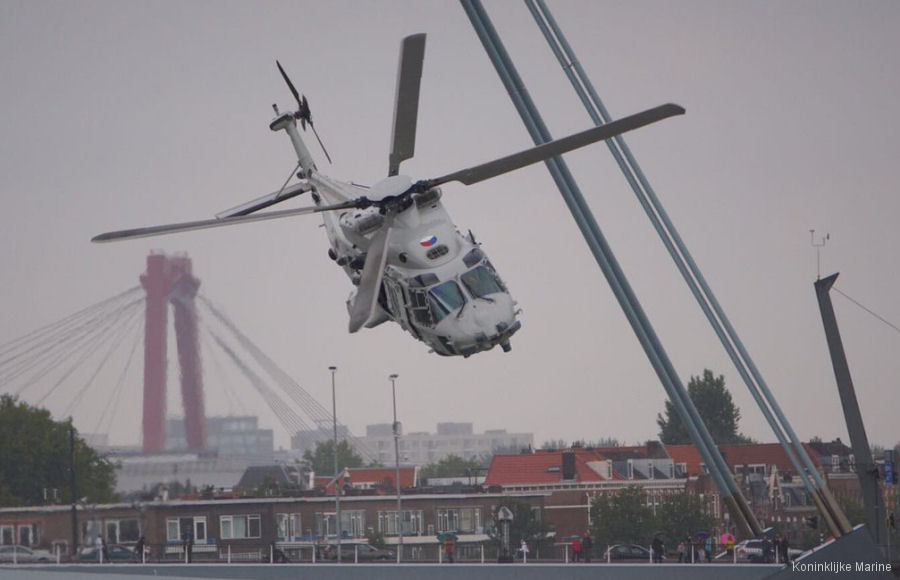 Helicopter NH Industries NH90 NFH Serial 1110 Register N-110 used by Marine Luchtvaartdienst (Royal Netherlands Navy). Aircraft history and location
