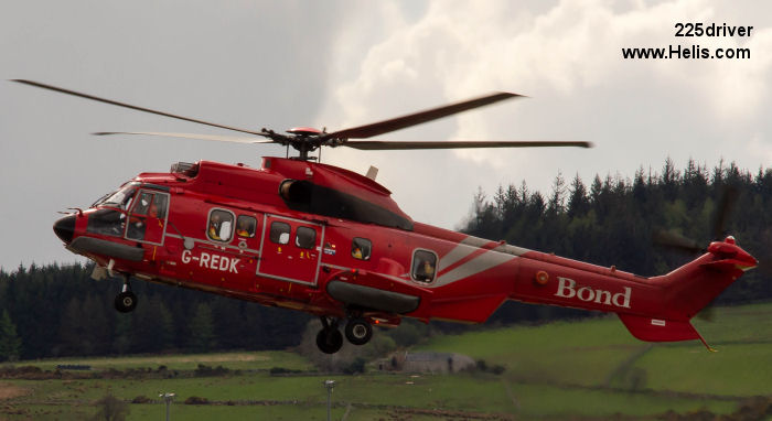 Helicopter Eurocopter AS332L2 Super Puma Serial 2610 Register EC-NBR G-REDK used by Avincis España ,Babcock España (Babcock Spain) ,Babcock International Babcock ,Bond Aviation Group. Built 2004. Aircraft history and location