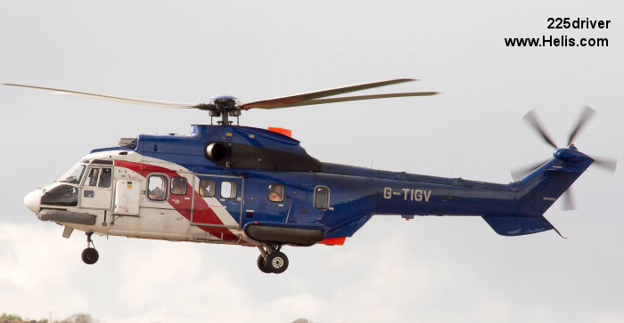 Helicopter Aerospatiale AS332L Super Puma Serial 2099 Register C-FFCL G-TIGV LN-ONC LN-OPF used by Horizon Helicopters ,Vector Aerospace ,Norsk Helikopter ,Bristow. Built 1984. Aircraft history and location