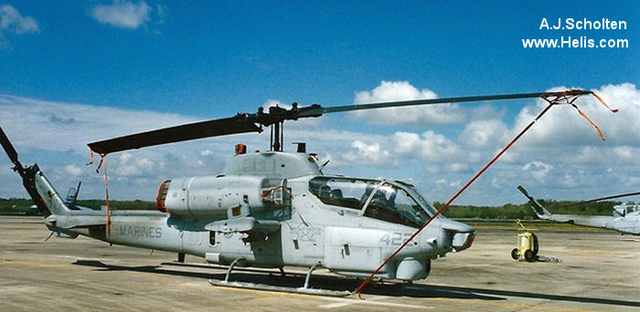 Helicopter Bell AH-1W Super Cobra Serial 26314 Register 165054 used by US Marine Corps USMC. Aircraft history and location