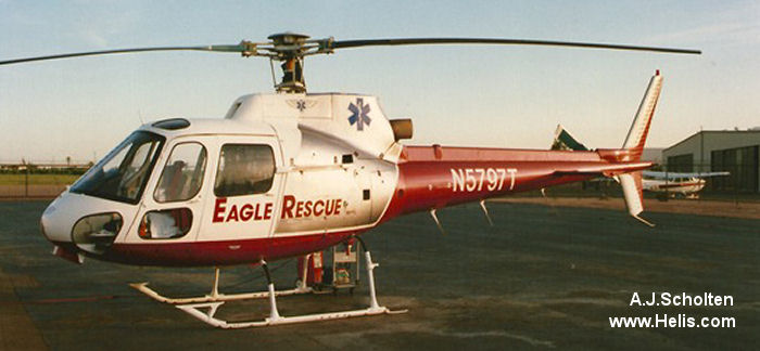 Helicopter Aerospatiale AS350D Astar Serial 1472 Register N909KP N3944S N5797T. Built 1982. Aircraft history and location