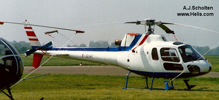 Helicopter Aerospatiale AS350B1 Ecureuil Serial 2086 Register F-GIHI. Aircraft history and location