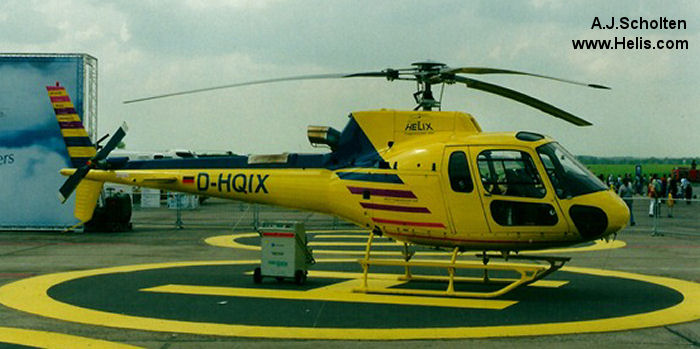 Helicopter Eurocopter AS350B3 Ecureuil Serial 3479 Register D-HQIX. Aircraft history and location