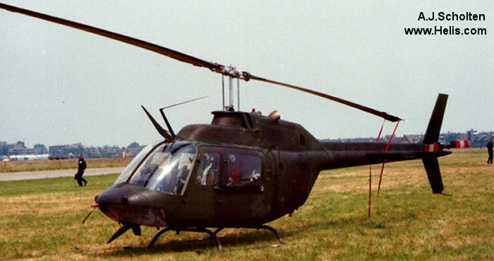 Helicopter Bell CH-136 Kiowa Serial 44025 Register 136225 used by Canadian Armed Forces. Aircraft history and location