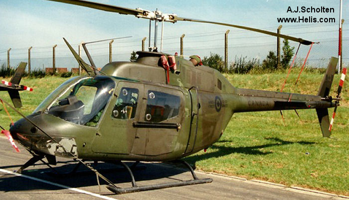 Helicopter Bell CH-136 Kiowa Serial 44033 Register 3054 136233 used by Fuerza Aerea Republica Dominicana (Air Force of the Dominican Republic) ,Canadian Armed Forces. Aircraft history and location
