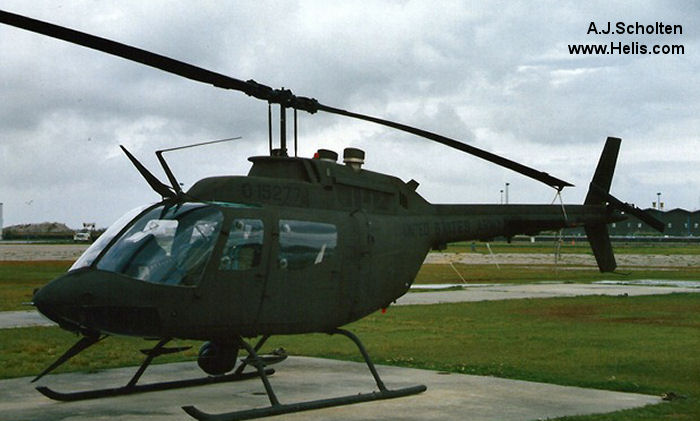 Helicopter Bell OH-58A Kiowa Serial 40828 Register 70-15277 used by US Army Aviation Army. Aircraft history and location