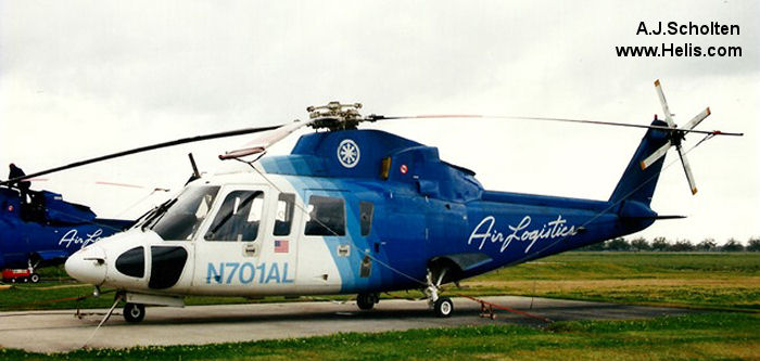 Helicopter Sikorsky S-76A Serial 760238 Register PR-IMH N701AL N1391 used by Aeroleo Taxi Aereo ,Air Logistics ,GM Leasing. Built 1984. Aircraft history and location