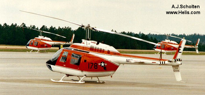 Helicopter Bell TH-57B Sea Ranger Serial 3905 Register 163335 used by US Navy USN (United States Naval Aviation). Aircraft history and location