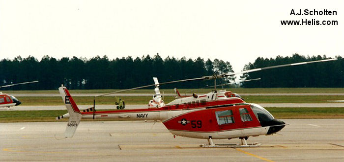 Helicopter Bell TH-57C Sea Ranger Serial 3702 Register 162023 used by US Navy USN. Aircraft history and location