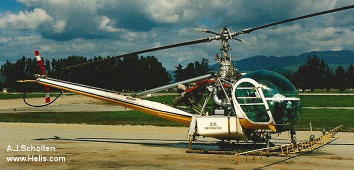 Helicopter Hiller UH-12E Raven Serial 2073 Register N5374V. Built 1961. Aircraft history and location