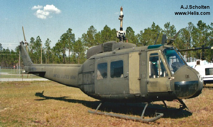 Helicopter Bell UH-1D Iroquois Serial 9218 Register N125FC 66-17024 used by US Forest Service USFS ,US Army Aviation Army. Aircraft history and location