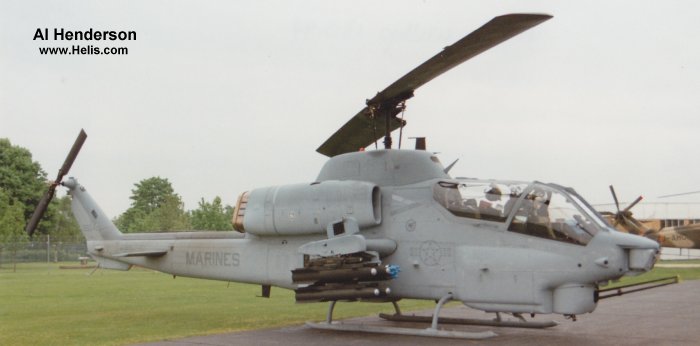 Helicopter Bell AH-1W Super Cobra Serial 26308 Register 165046 used by US Marine Corps USMC. Aircraft history and location