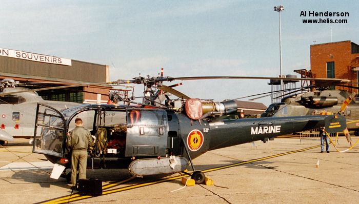 Helicopter Aerospatiale SA316B Alouette III Serial 1812 Register M-1 used by Marine (Belgian Navy). Built 1971. Aircraft history and location