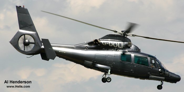 Helicopter Eurocopter AS365N3 Dauphin 2 Serial 6779 Register G-DOLF used by Eurocopter UK. Built 2007. Aircraft history and location
