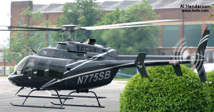 Helicopter Bell 407 Serial 53705 Register N400PJ N409TD N775SB used by PJ Helicopters PJH. Built 2006. Aircraft history and location
